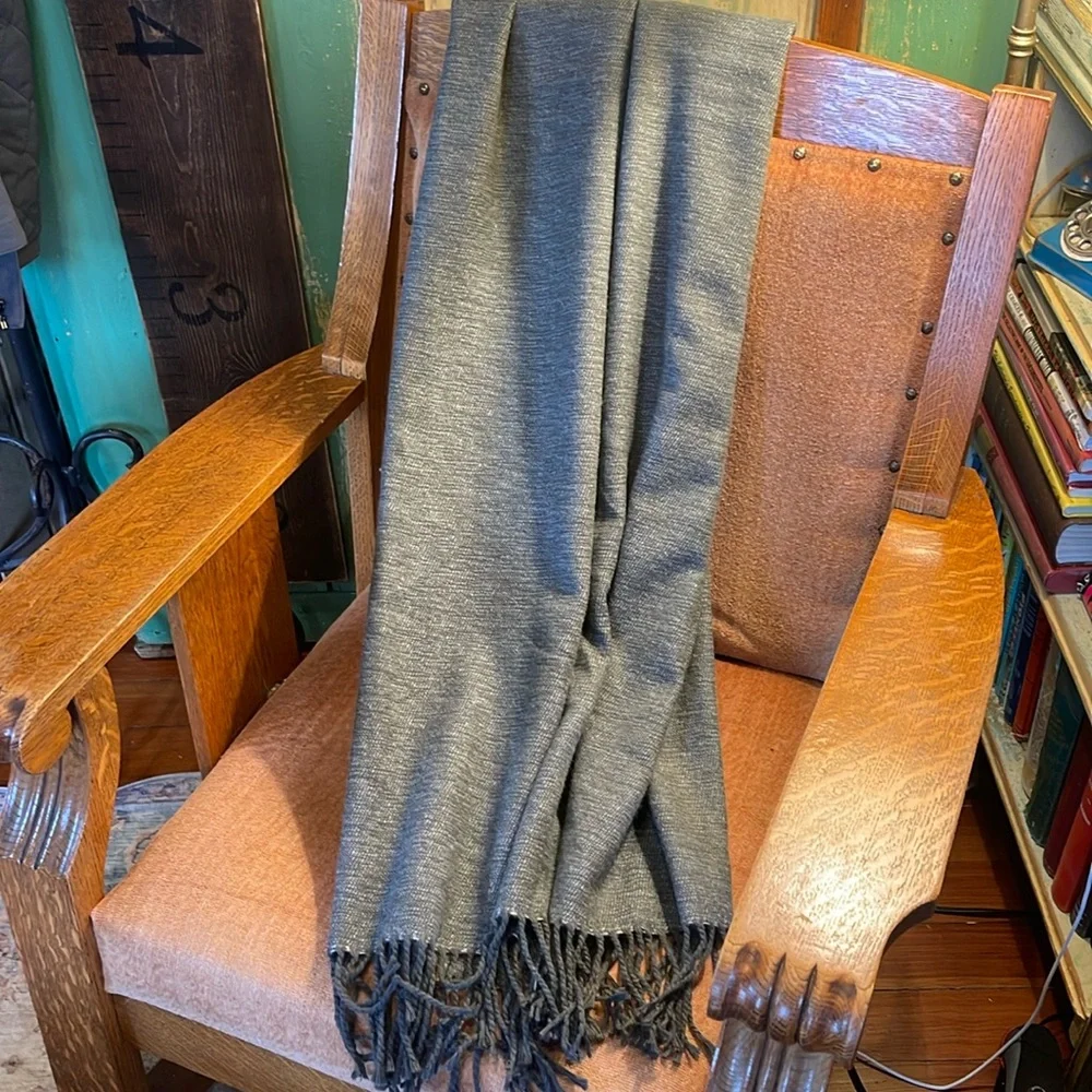 West Elm Gray Soft Tasseled Blanket Throw